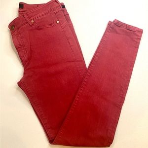 EUC Liverpool The Hugger Skinny Jeans Ankle Length - size 8 Red/Berry/Raspberry